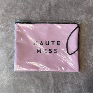 "Haute Mess" Canvas Cosmetic Bag